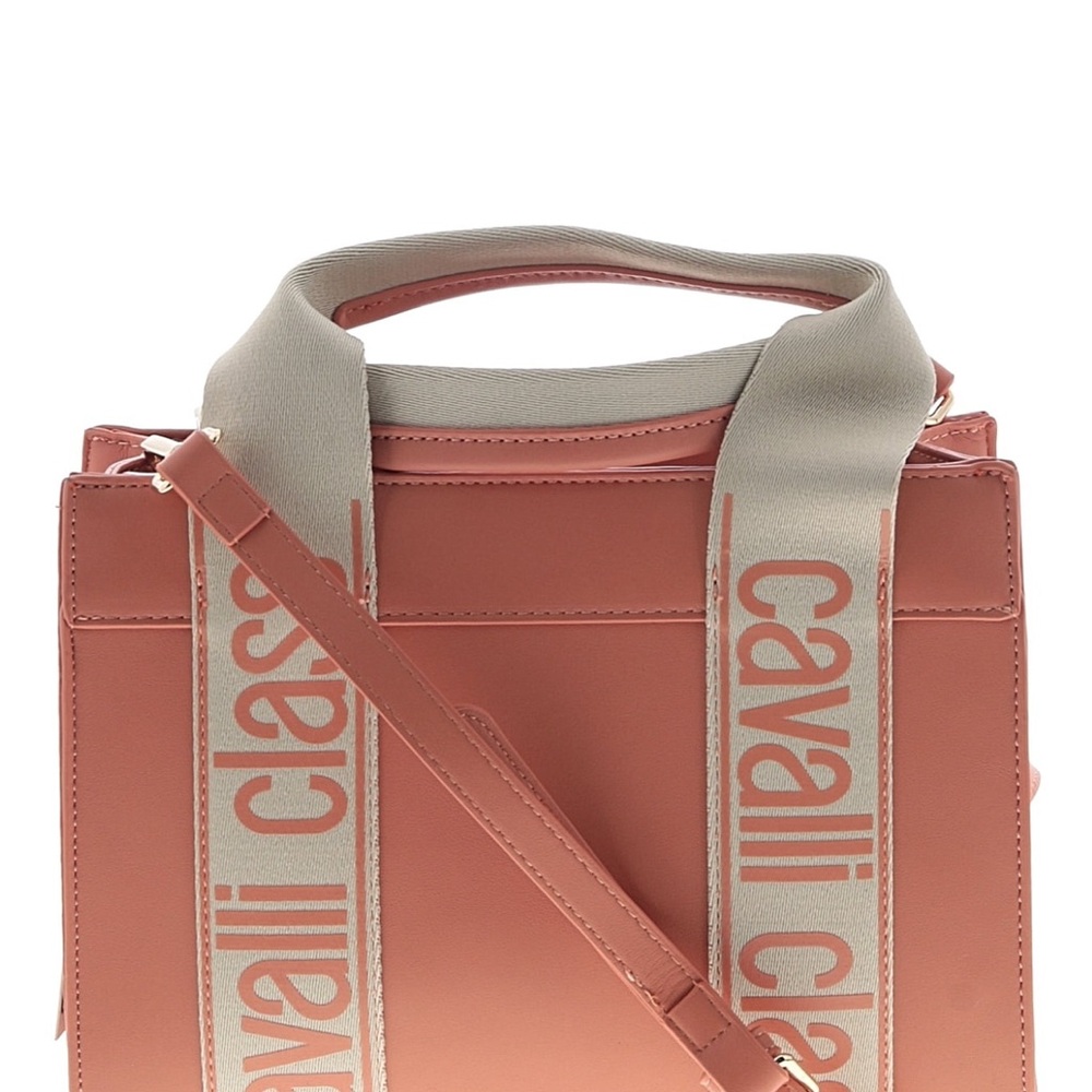 NWT Roberto Cavalli Coral Rose Dusty Pink Vegan Leather Shoulder Tote Crossbody - Picture 2 of 5